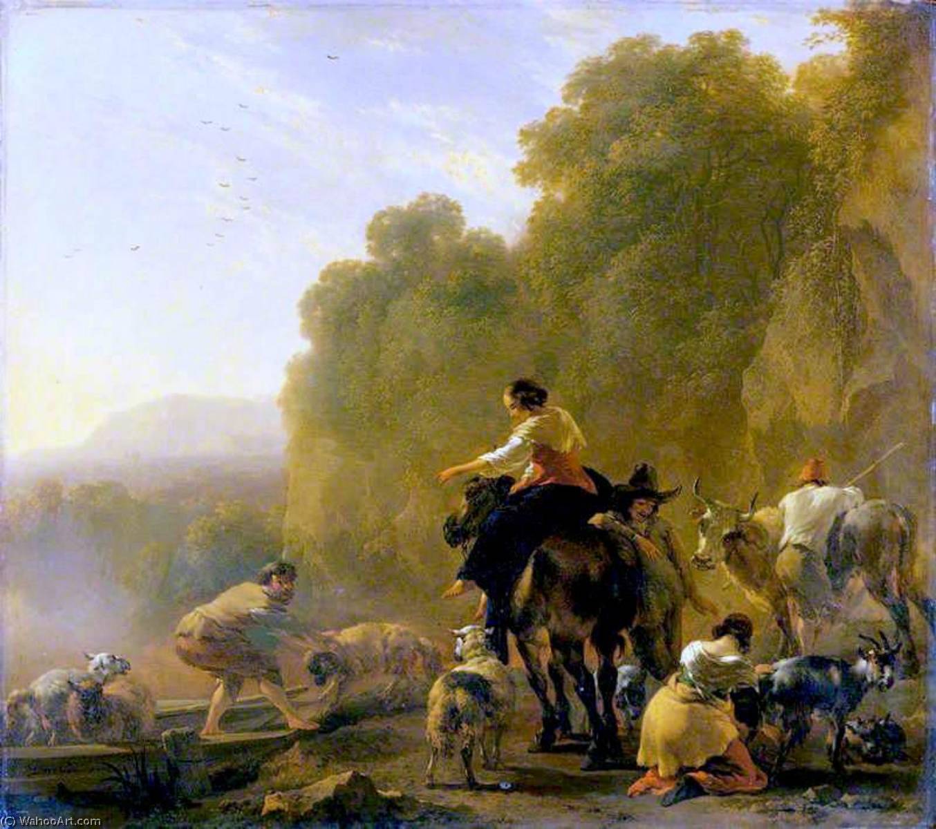 WikiOO.org - Енциклопедія образотворчого мистецтва - Живопис, Картини
 Nicolaes Berchem - The Ferry Boat