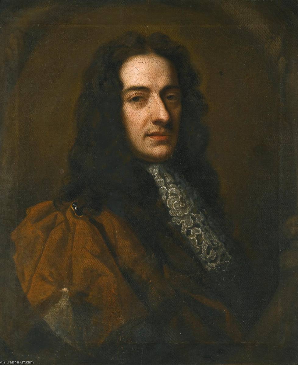 Wikioo.org - สารานุกรมวิจิตรศิลป์ - จิตรกรรม Godfrey Kneller - Portrait of Nicola Matteis (c.1640 1714)