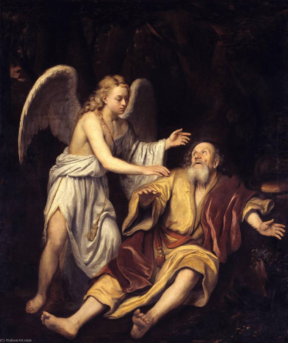 WikiOO.org - אנציקלופדיה לאמנויות יפות - ציור, יצירות אמנות Godfrey Kneller - Elijah and the Angel