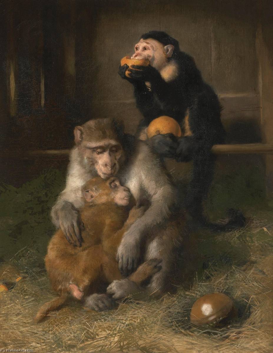 Wikioo.org - The Encyclopedia of Fine Arts - Painting, Artwork by Edwin Henry Landseer - doctor's visit to poor relations at the zoological gardens