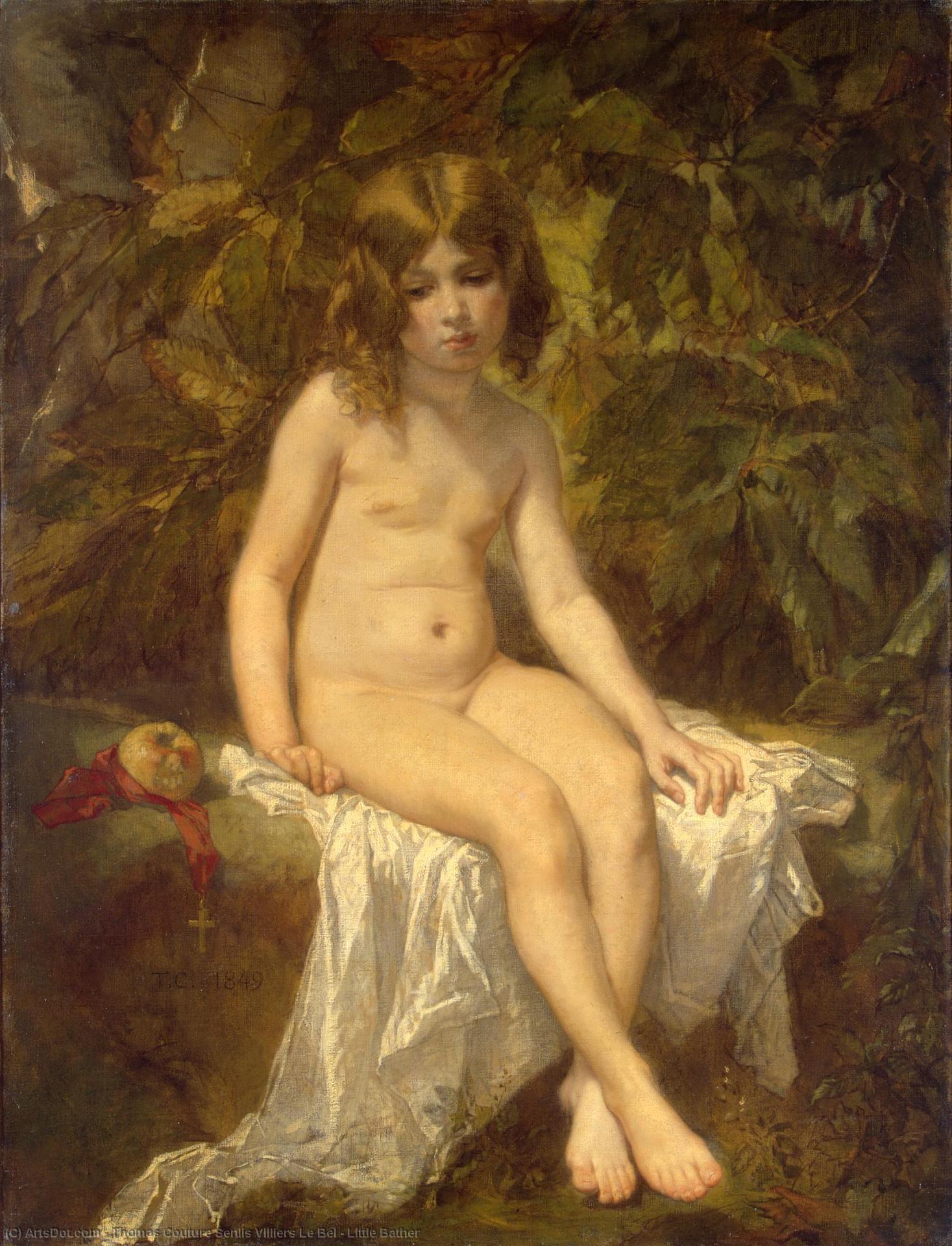 Wikioo.org - The Encyclopedia of Fine Arts - Painting, Artwork by Thomas Couture Senlis Villiers Le Bel - Little Bather