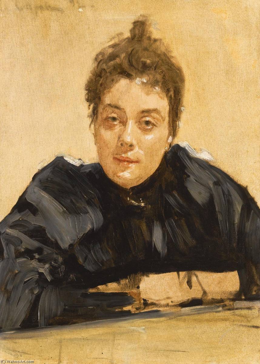 Wikioo.org - The Encyclopedia of Fine Arts - Painting, Artwork by Valentin Alexandrovich Serov - Portrait of a Lady said to be Maria Vasilievna Yakunchikova