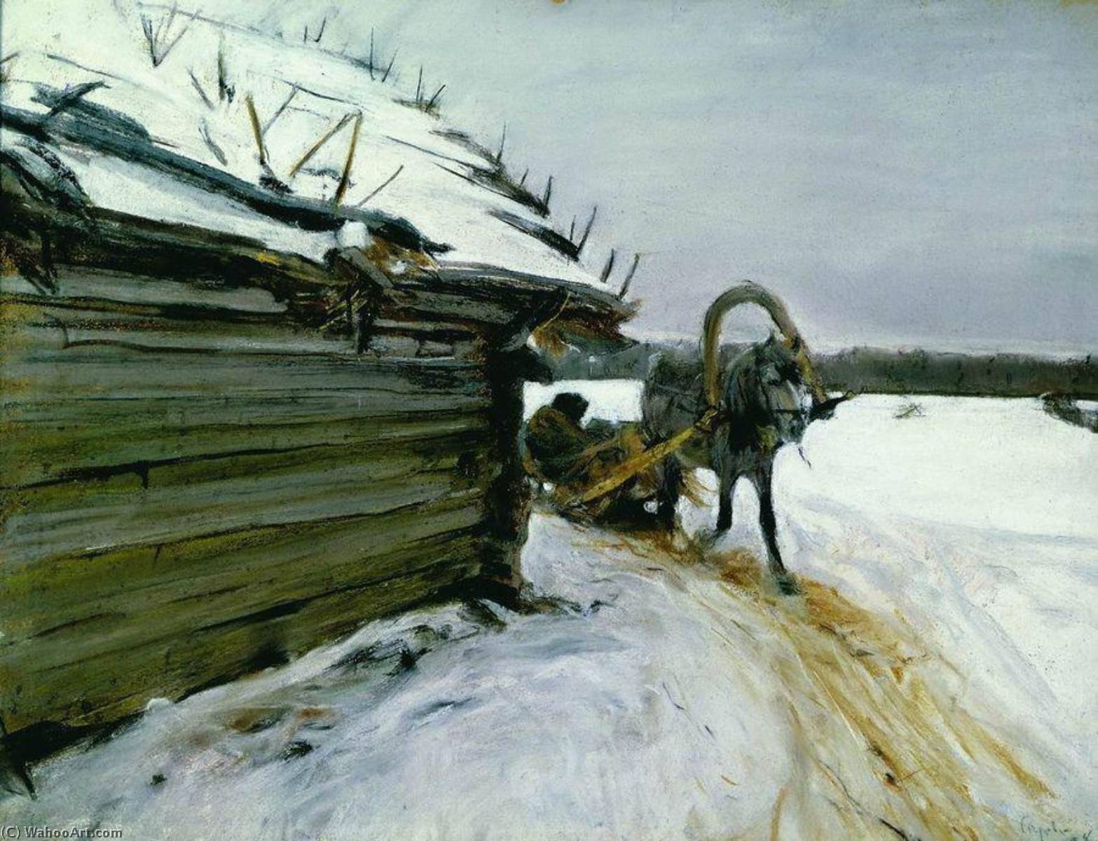 WikiOO.org - Güzel Sanatlar Ansiklopedisi - Resim, Resimler Valentin Alexandrovich Serov - In Winter