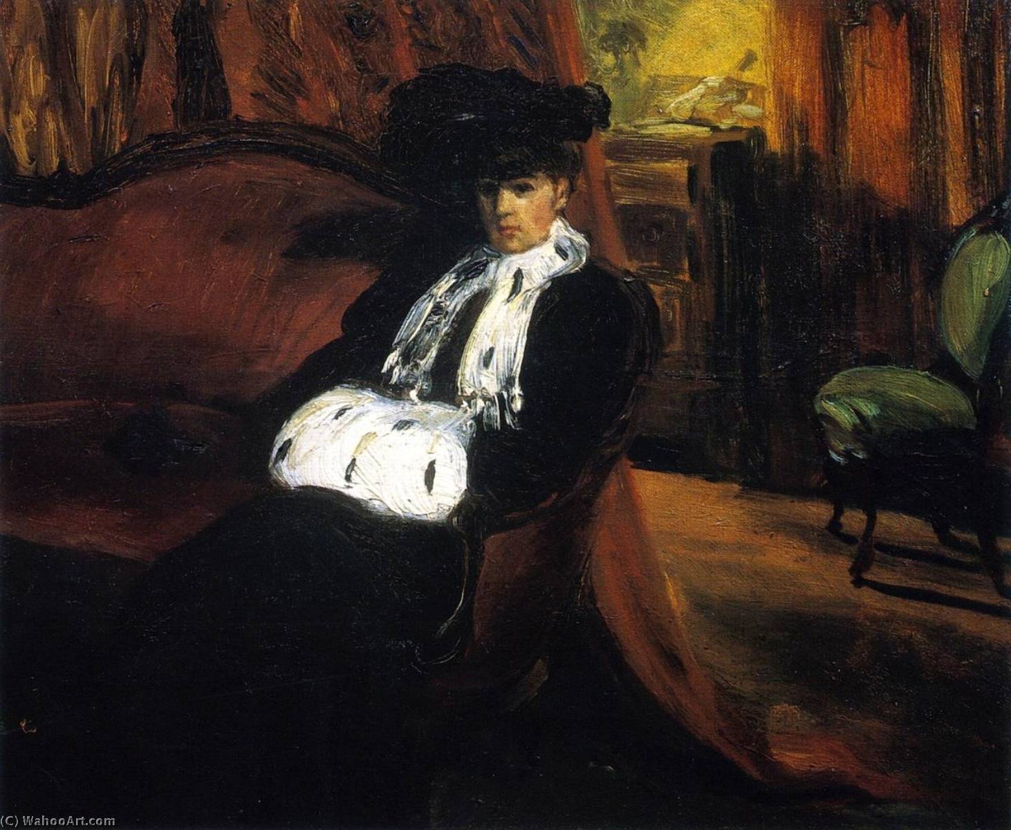 Wikioo.org - The Encyclopedia of Fine Arts - Painting, Artwork by William James Glackens - The Ermine Muff