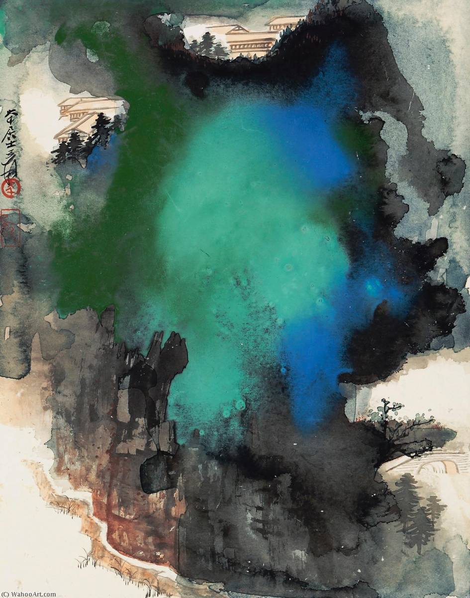 WikiOO.org - Encyclopedia of Fine Arts - Lukisan, Artwork Zhang Daqian - SUMMER MOUNTAINS