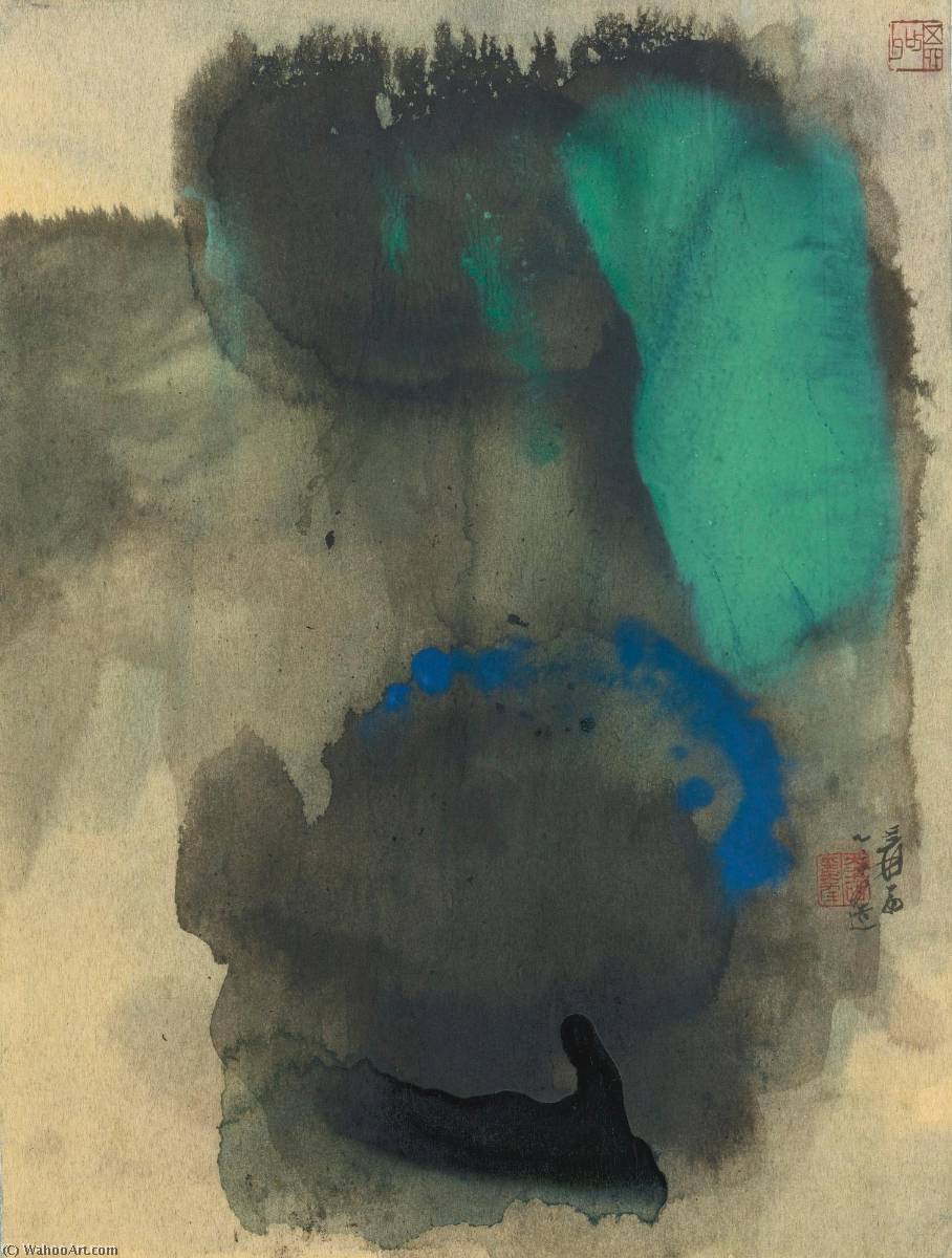 Wikioo.org - The Encyclopedia of Fine Arts - Painting, Artwork by Zhang Daqian - SPRING MOUNTAIN AFTER RAIN