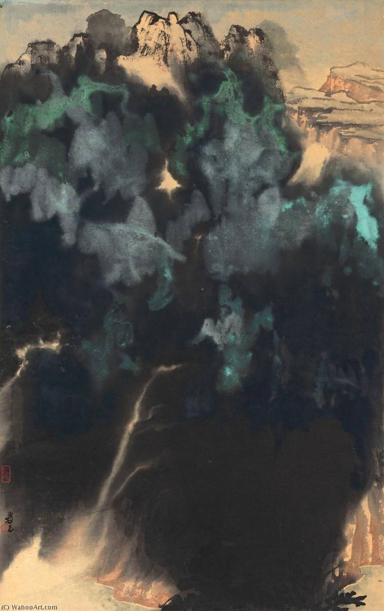 WikiOO.org - Encyclopedia of Fine Arts - Lukisan, Artwork Zhang Daqian - ON ROUTE SWITZERLAND AUSTRIA IV