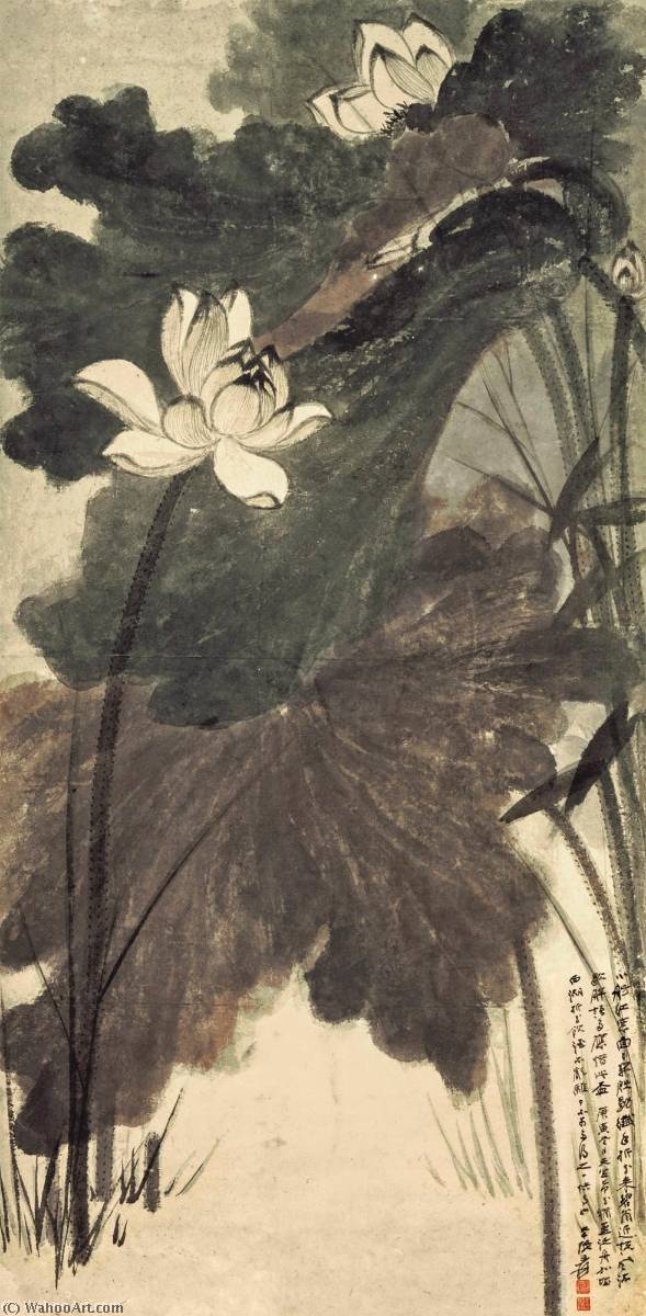 WikiOO.org - Encyclopedia of Fine Arts - Lukisan, Artwork Zhang Daqian - GREEN LOTUS