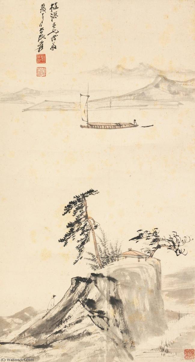 Wikioo.org - Encyklopedia Sztuk Pięknych - Malarstwo, Grafika Zhang Daqian - LONELY FISHERMAN
