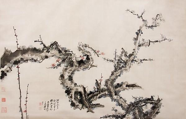 Wikioo.org – La Enciclopedia de las Bellas Artes - Pintura, Obras de arte de Zhang Daqian - Flores del ciruelo
