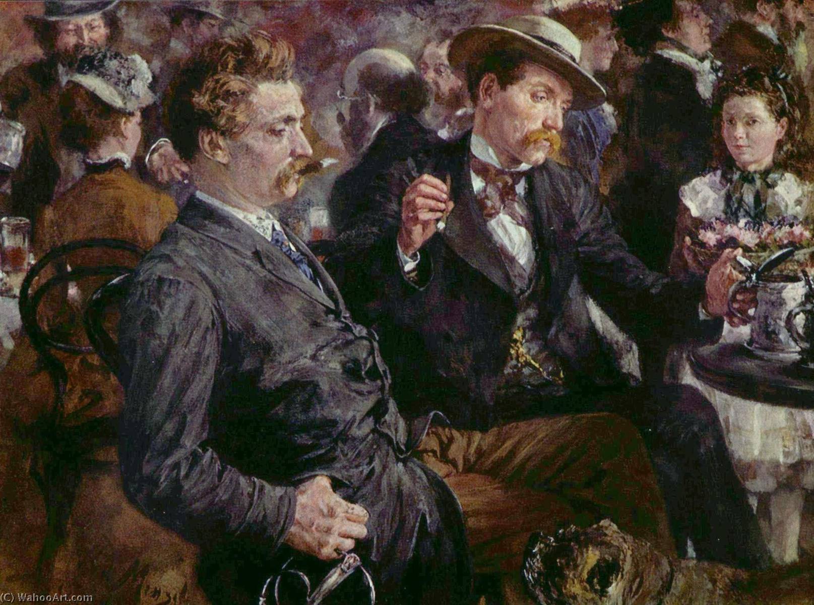 Wikioo.org - The Encyclopedia of Fine Arts - Painting, Artwork by Adolph Menzel - At the beer garden