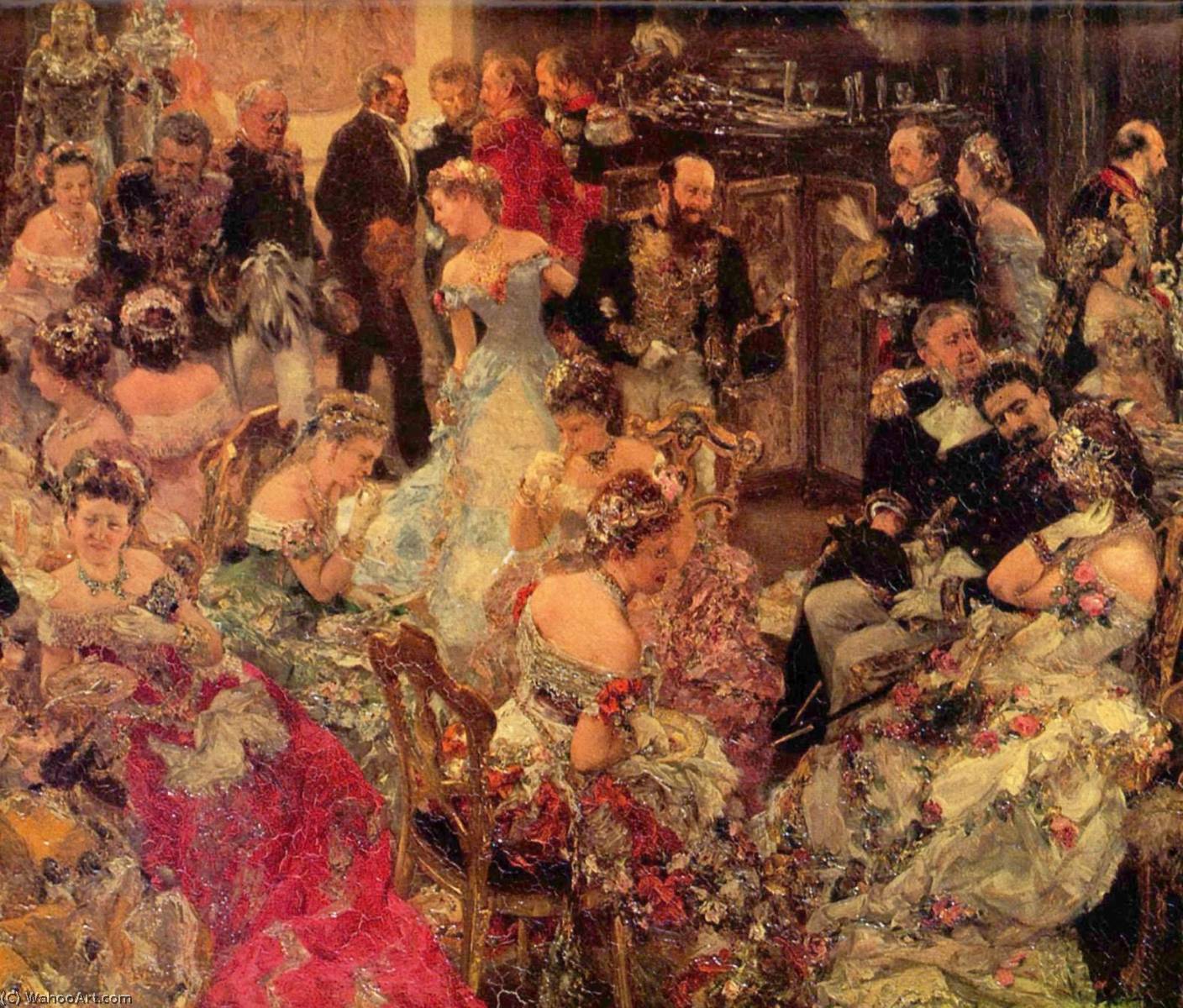 Wikioo.org - The Encyclopedia of Fine Arts - Painting, Artwork by Adolph Menzel - Deutsch Ballsouper, Detail