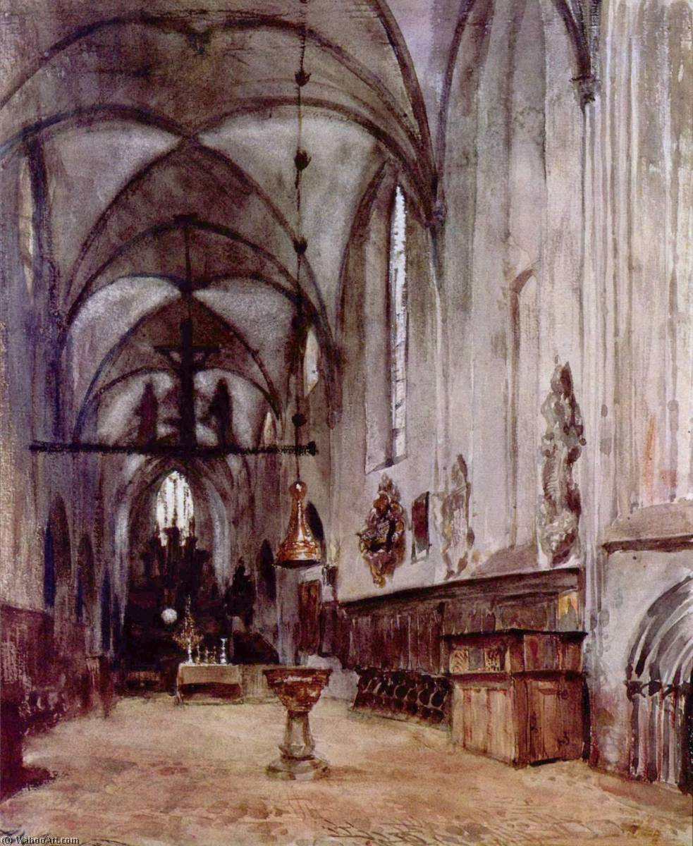 Wikioo.org - The Encyclopedia of Fine Arts - Painting, Artwork by Adolph Menzel - German Chor der alten Klosterkirche in Berlin