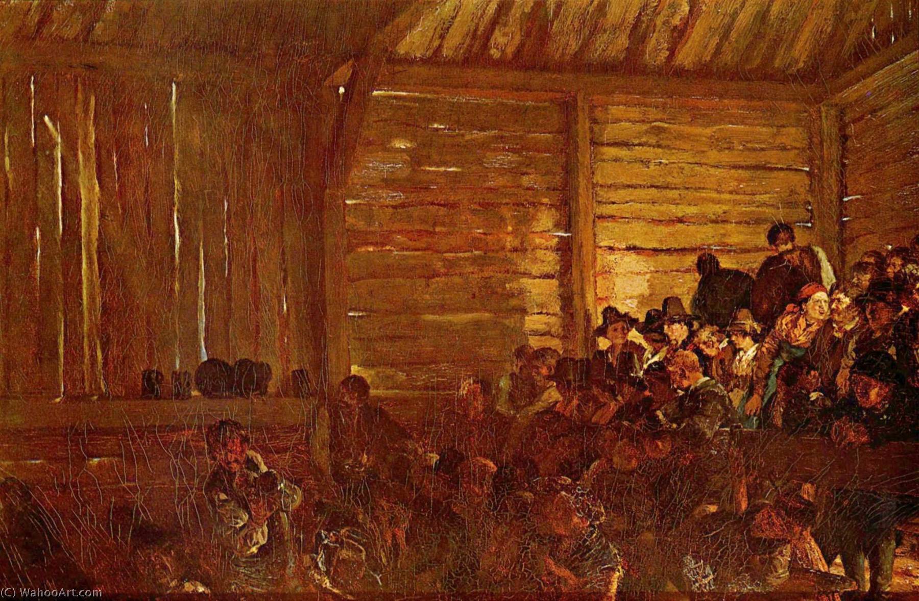 Wikioo.org - The Encyclopedia of Fine Arts - Painting, Artwork by Adolph Menzel - Folk theatre in Tyrol