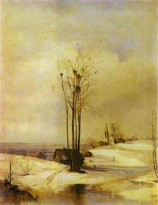 Wikioo.org - The Encyclopedia of Fine Arts - Painting, Artwork by Alexei Kondratyevich Savrasov - Early Spring. Thaw