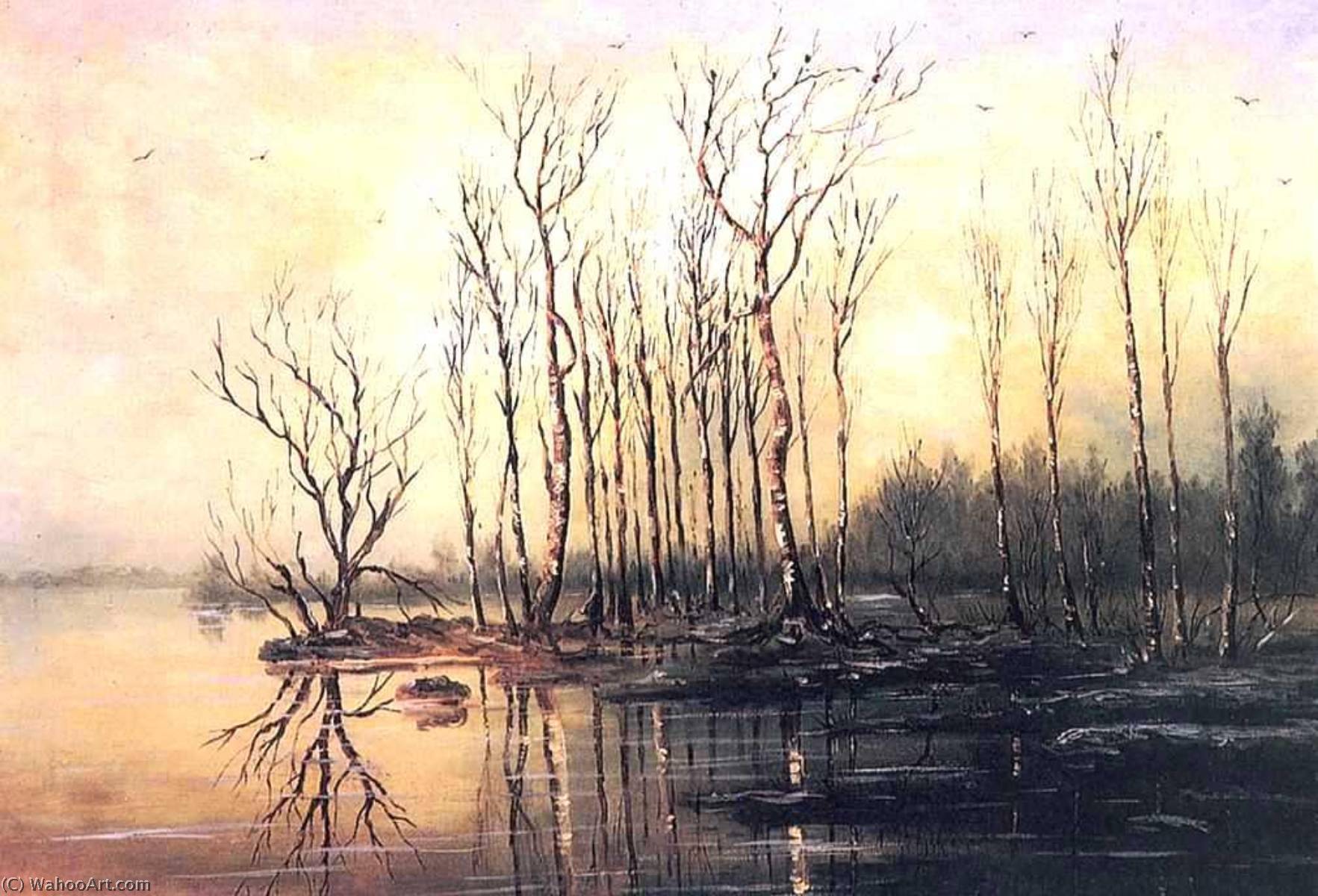 Wikioo.org - The Encyclopedia of Fine Arts - Painting, Artwork by Alexei Kondratyevich Savrasov - Early Spring. Flood