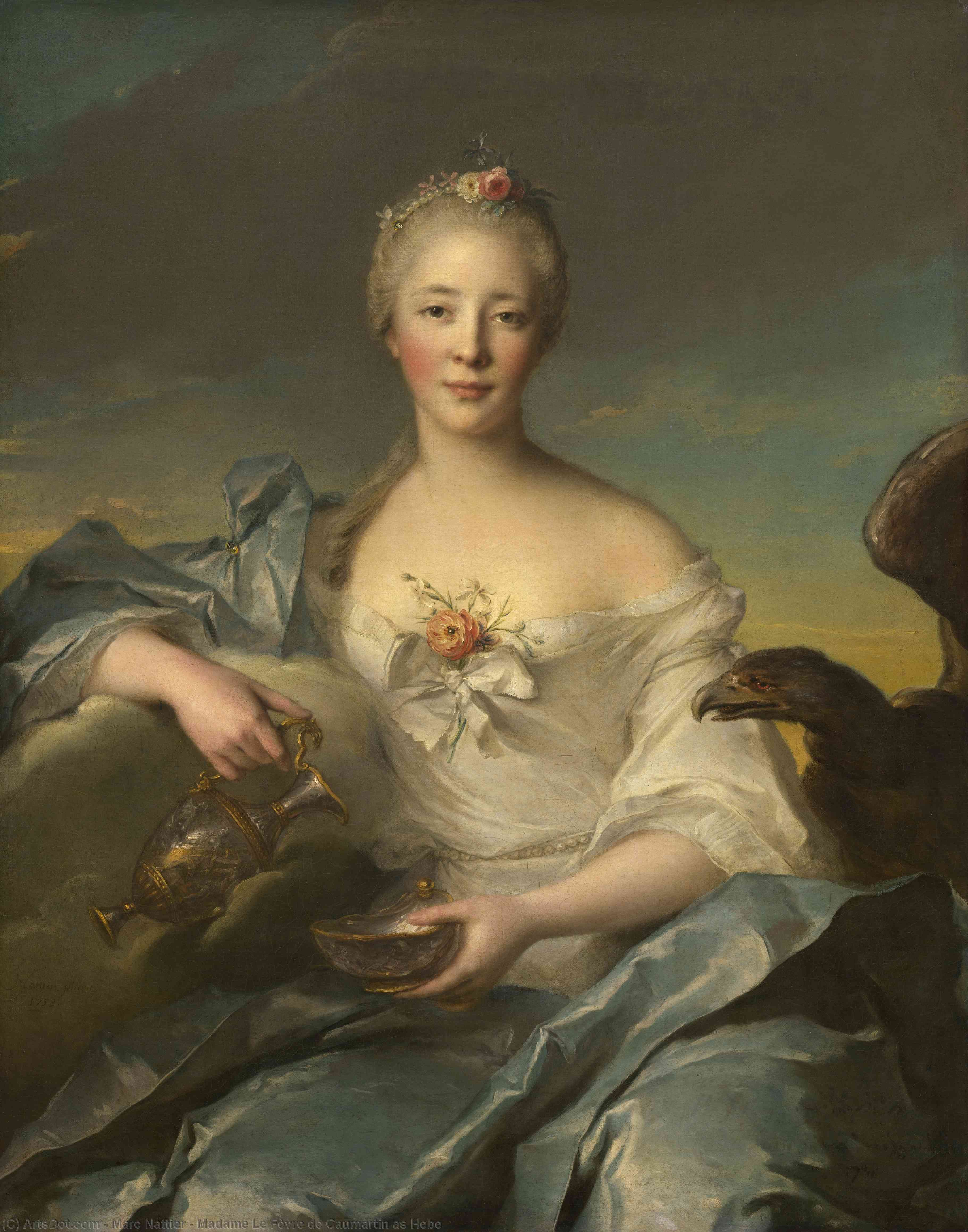 WikiOO.org - Enciclopedia of Fine Arts - Pictura, lucrări de artă Marc Nattier - Madame Le Fèvre de Caumartin as Hebe