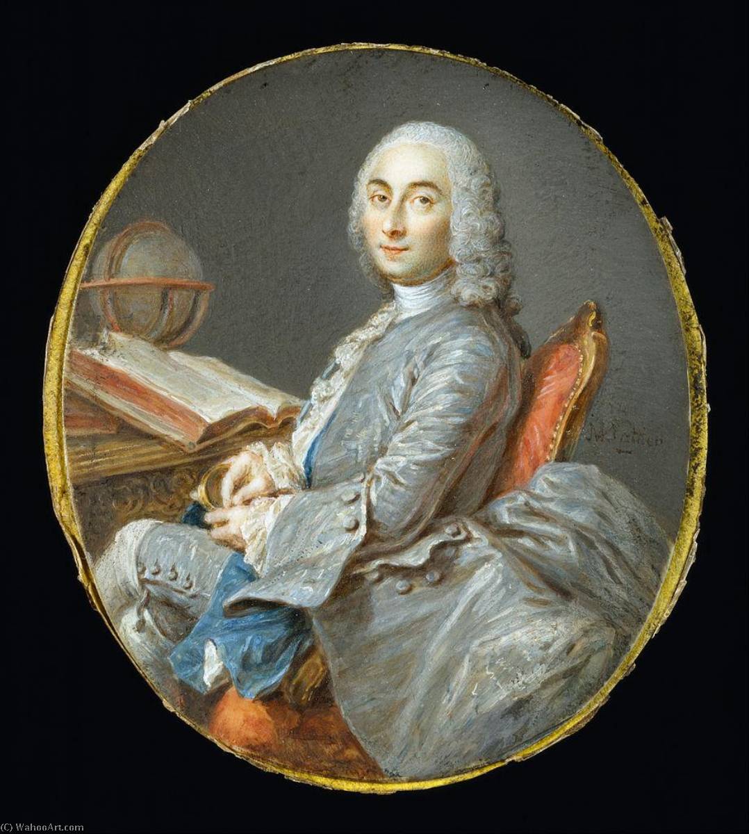 Wikioo.org - The Encyclopedia of Fine Arts - Painting, Artwork by Marc Nattier - Miniature Portrait of César François Cassini de Thury