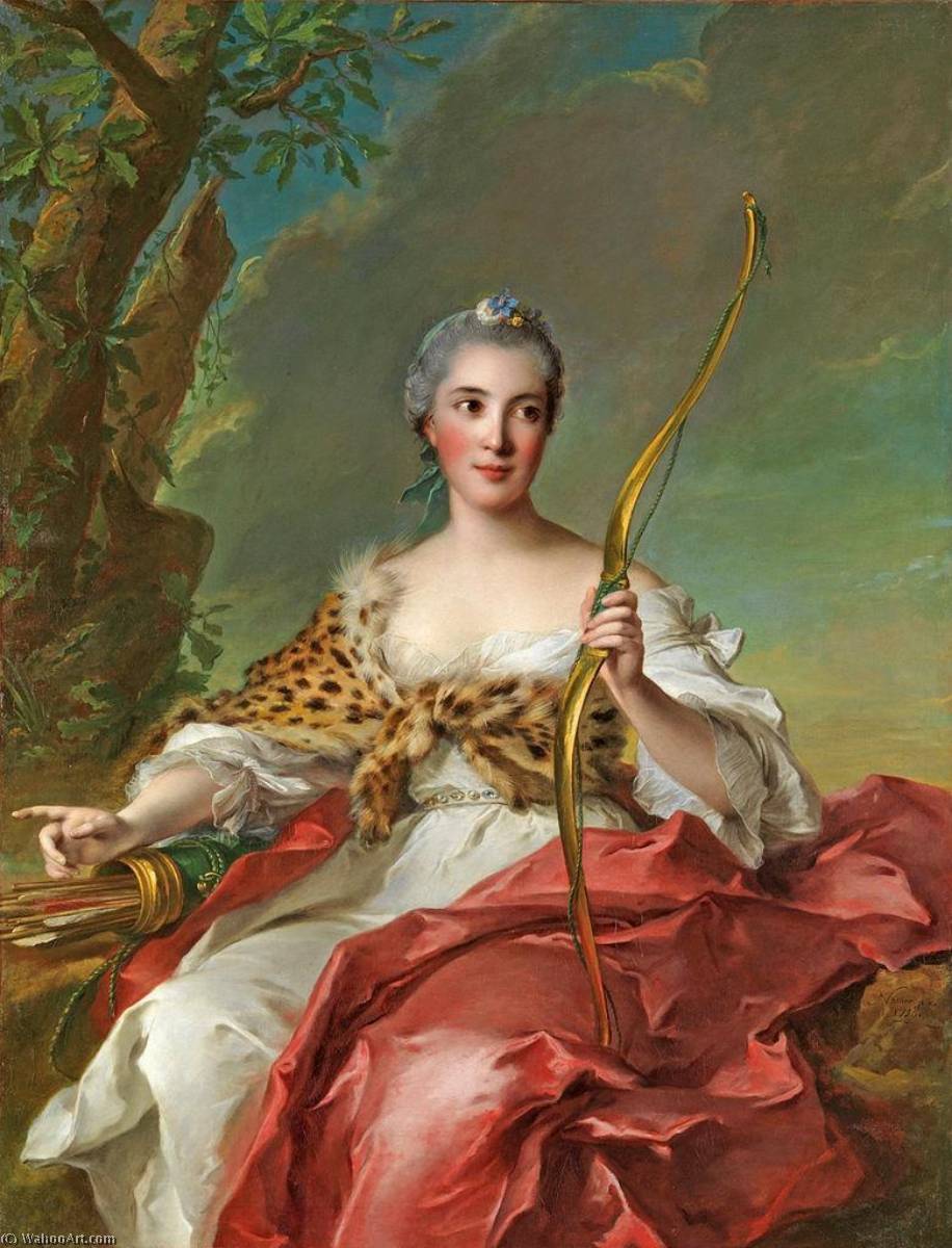 Wikioo.org - The Encyclopedia of Fine Arts - Painting, Artwork by Marc Nattier - Madame de Maison Rouge as Diana