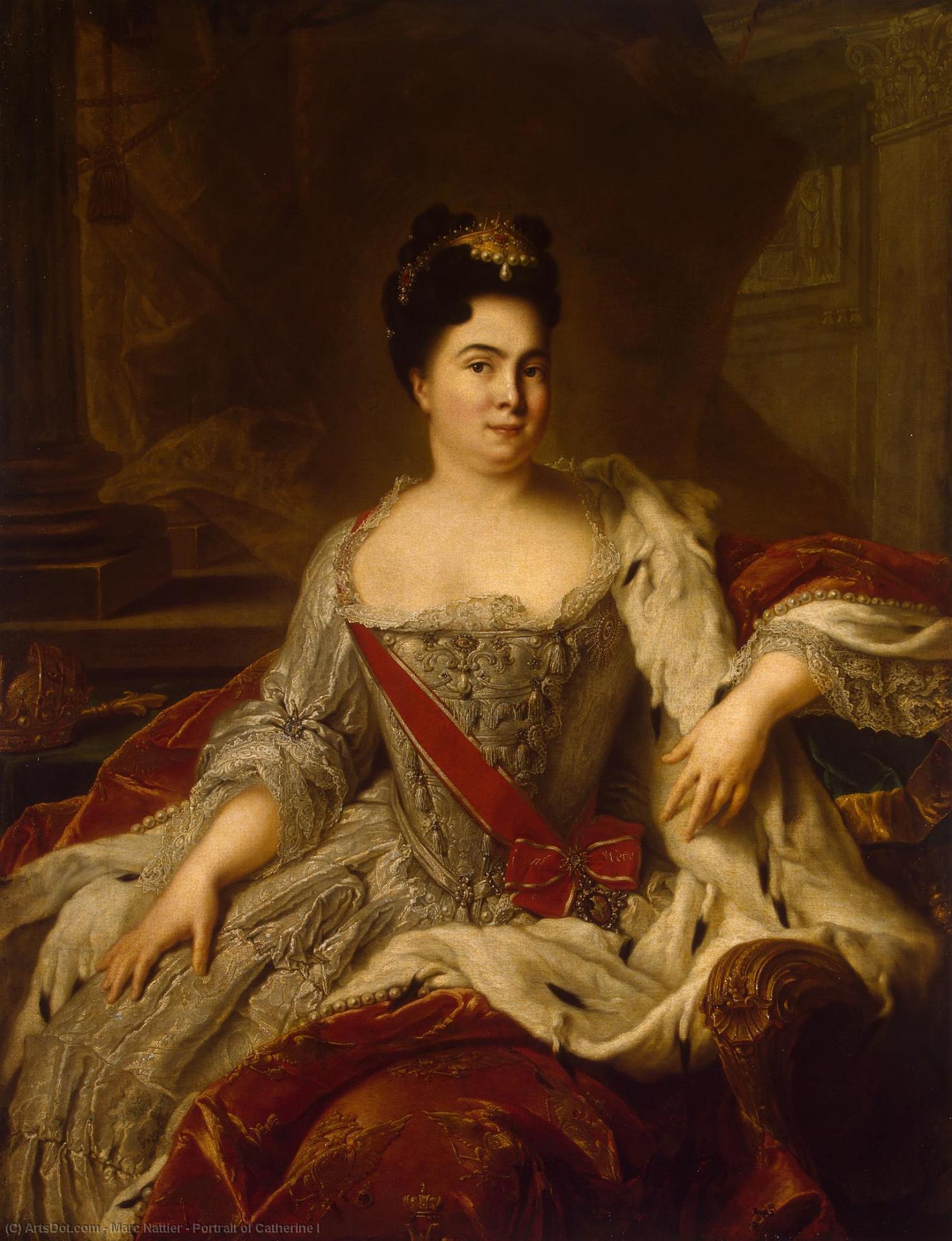 Wikioo.org - Bách khoa toàn thư về mỹ thuật - Vẽ tranh, Tác phẩm nghệ thuật Marc Nattier - Portrait of Catherine I