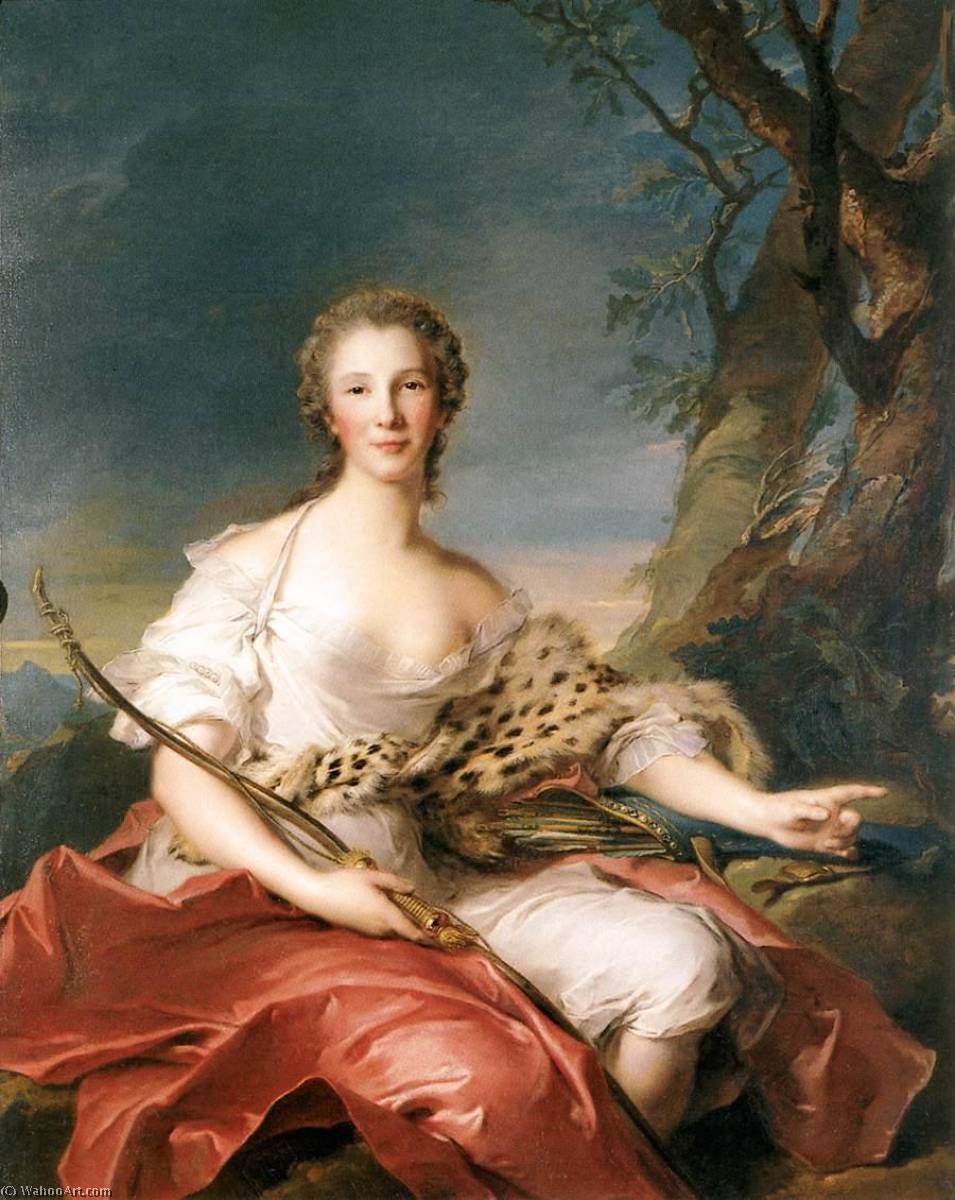 Wikioo.org - The Encyclopedia of Fine Arts - Painting, Artwork by Marc Nattier - Madame Bouret as Diana