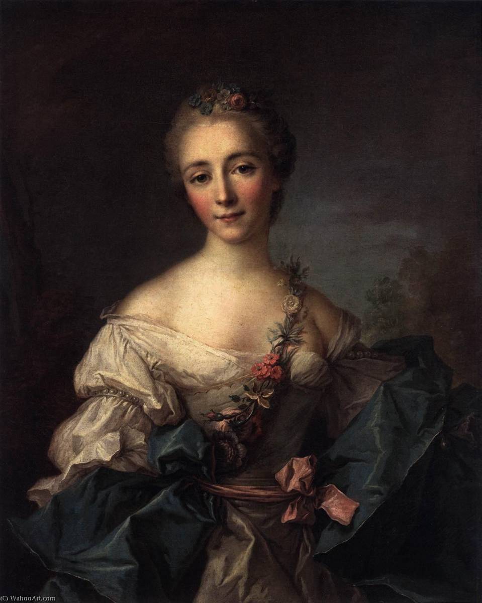 Wikioo.org – L'Encyclopédie des Beaux Arts - Peinture, Oeuvre de Marc Nattier - portrait d'un jeune femme