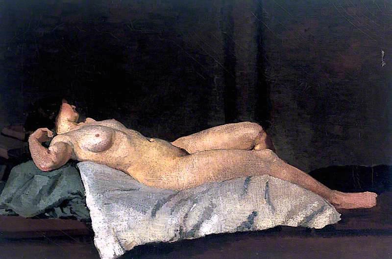 Wikioo.org – La Enciclopedia de las Bellas Artes - Pintura, Obras de arte de Dora De Houghton Carrington - figura femenina acostado  en  ella  reverso
