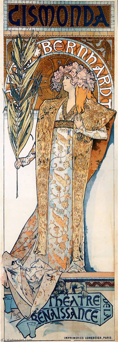 WikiOO.org - Encyclopedia of Fine Arts - Lukisan, Artwork Alfons Maria Mucha - Gismonda (also known as with actress Sarah Bernhardt)