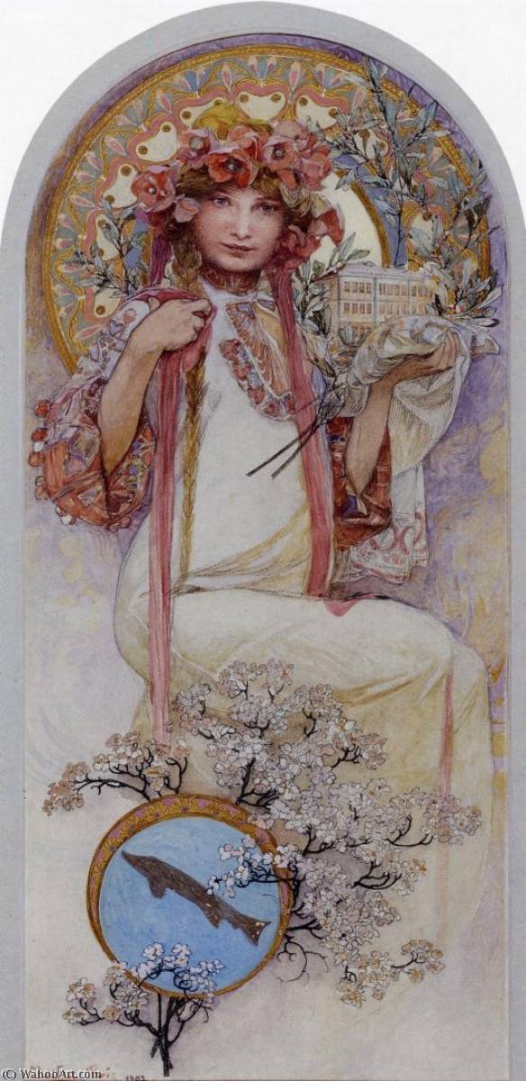 Wikioo.org - The Encyclopedia of Fine Arts - Painting, Artwork by Alfons Maria Mucha - The Girl of Ivancice