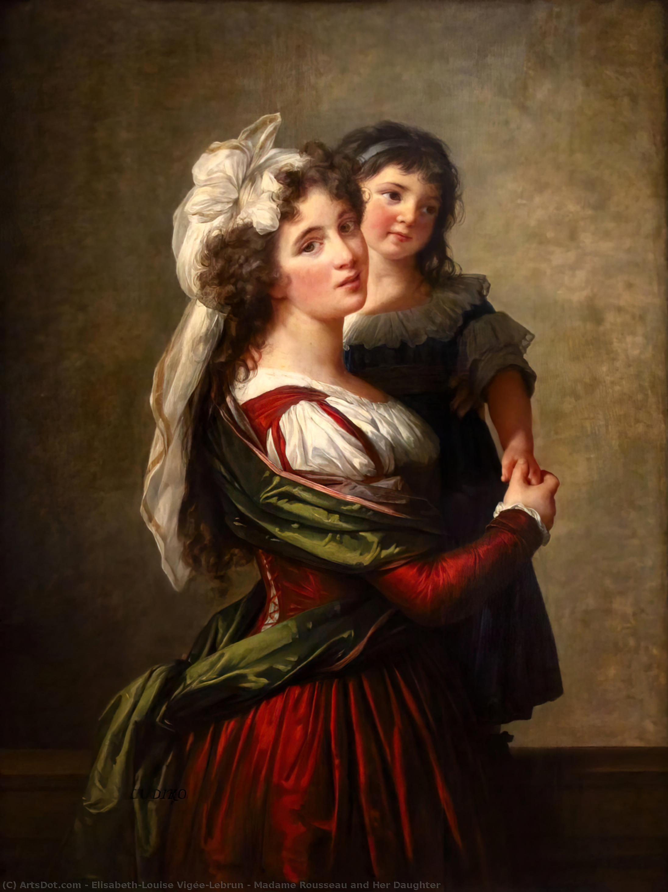 Wikioo.org - Bách khoa toàn thư về mỹ thuật - Vẽ tranh, Tác phẩm nghệ thuật Elisabeth-Louise Vigée-Lebrun - Madame Rousseau and Her Daughter