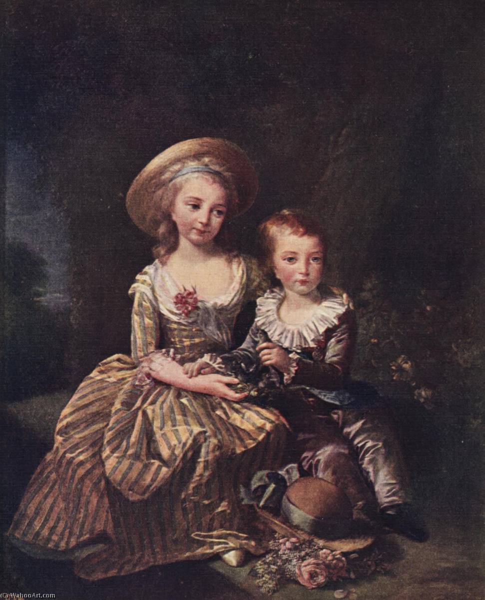 WikiOO.org - Encyclopedia of Fine Arts - Maleri, Artwork Elisabeth-Louise Vigée-Lebrun - Madame Royale and the Dauphin Louis Joseph