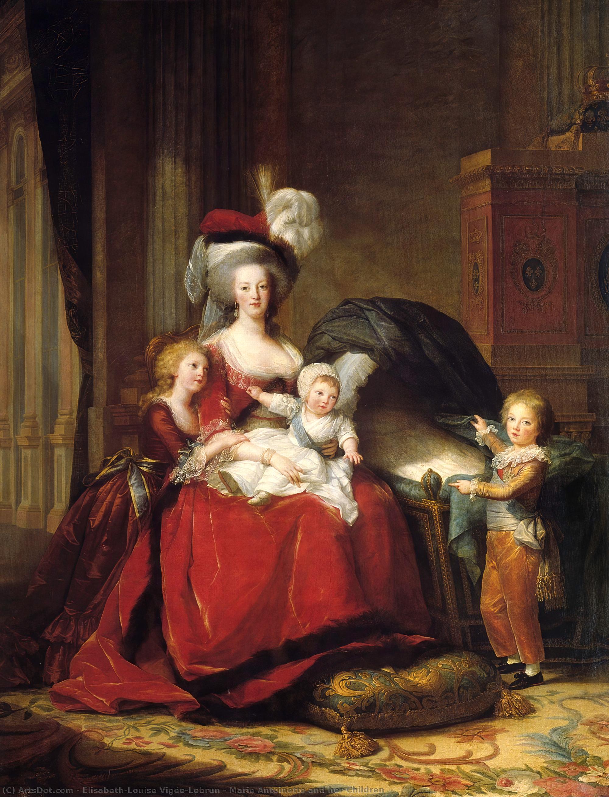 Wikioo.org - The Encyclopedia of Fine Arts - Painting, Artwork by Elisabeth-Louise Vigée-Lebrun - Marie Antoinette and her Children