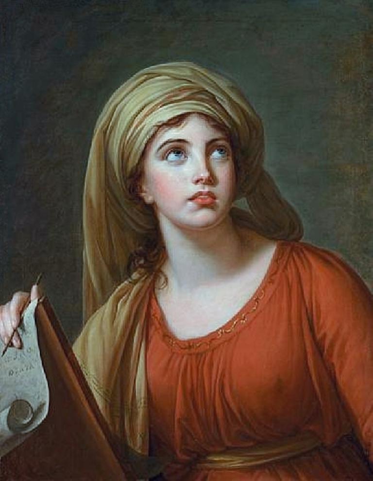 WikiOO.org - Enciclopédia das Belas Artes - Pintura, Arte por Elisabeth-Louise Vigée-Lebrun - Lady Hamilton as the Persian Sibyl