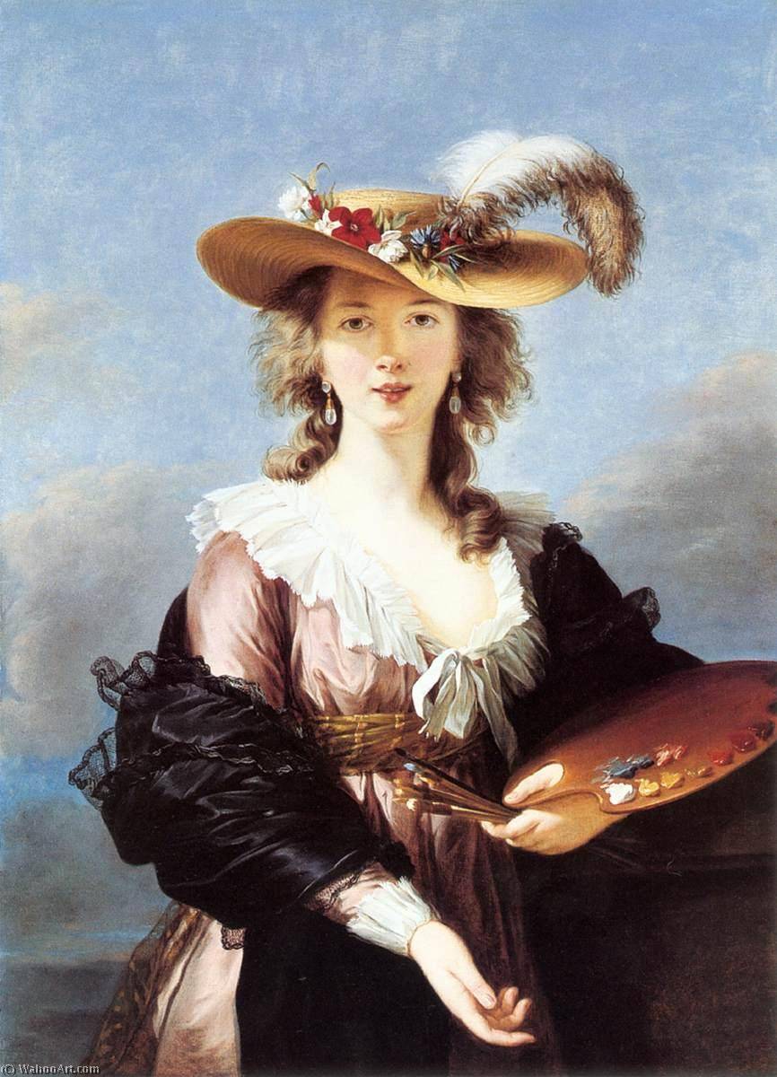 Wikioo.org - The Encyclopedia of Fine Arts - Painting, Artwork by Elisabeth-Louise Vigée-Lebrun - Self Portrait in a Straw Hat