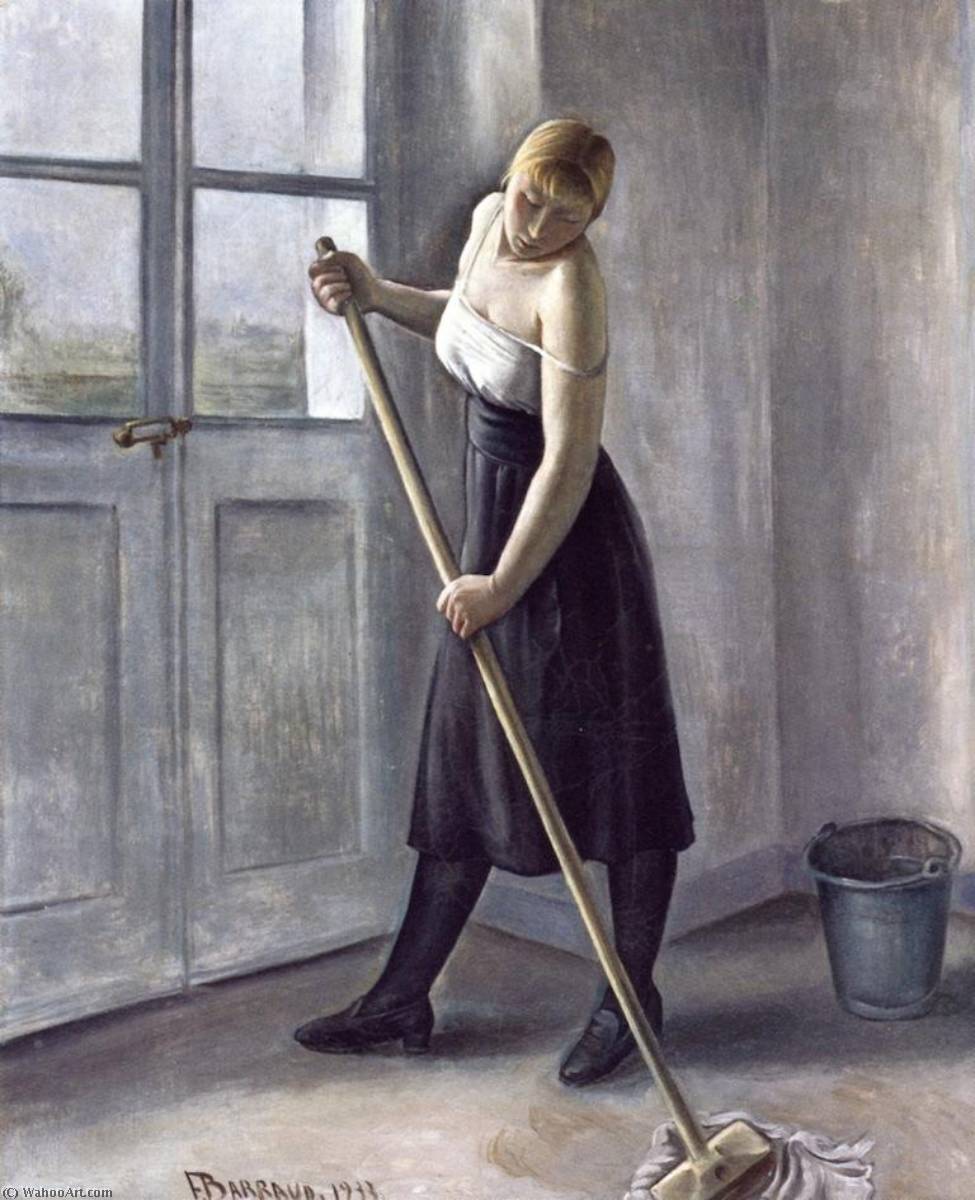 WikiOO.org - Encyclopedia of Fine Arts - Maľba, Artwork François Emile Barraud - Girl at Work