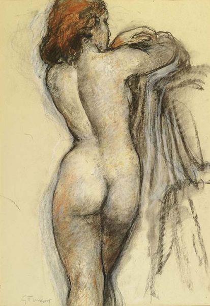 WikiOO.org - Encyclopedia of Fine Arts - Maalaus, taideteos François Emile Barraud - Female Back
