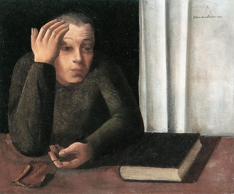 Wikioo.org - The Encyclopedia of Fine Arts - Painting, Artwork by Felix Nussbaum - Man with Withered Leaf