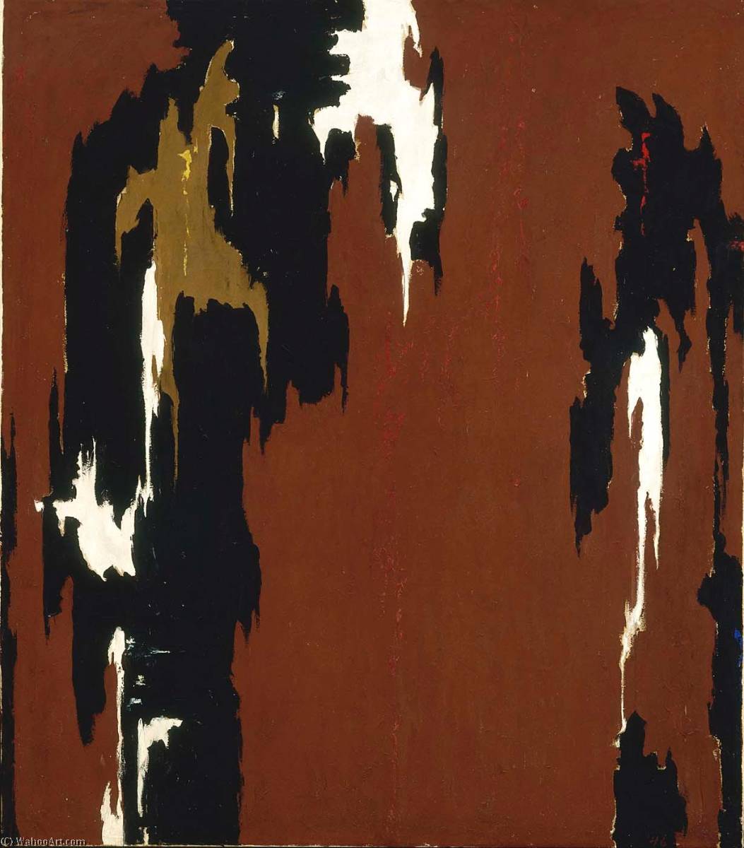 WikiOO.org - Encyclopedia of Fine Arts - Maalaus, taideteos Clyfford Still - 1946 H (Indian Red and Black)