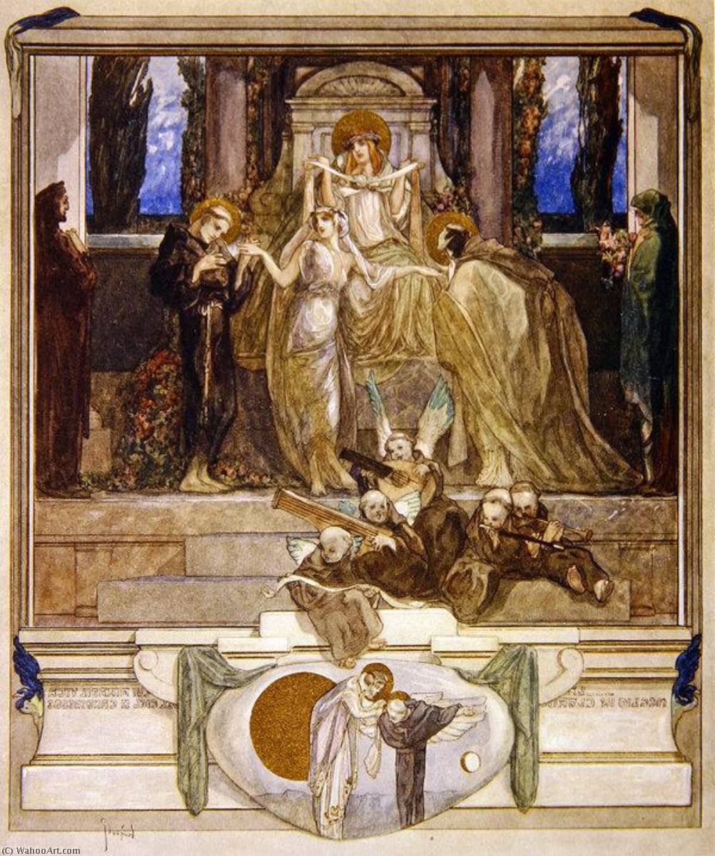 Wikioo.org - The Encyclopedia of Fine Arts - Painting, Artwork by Franz Von Bayros - Illustration from Dante's 'Divine Comedy', Paradise, Canto XI