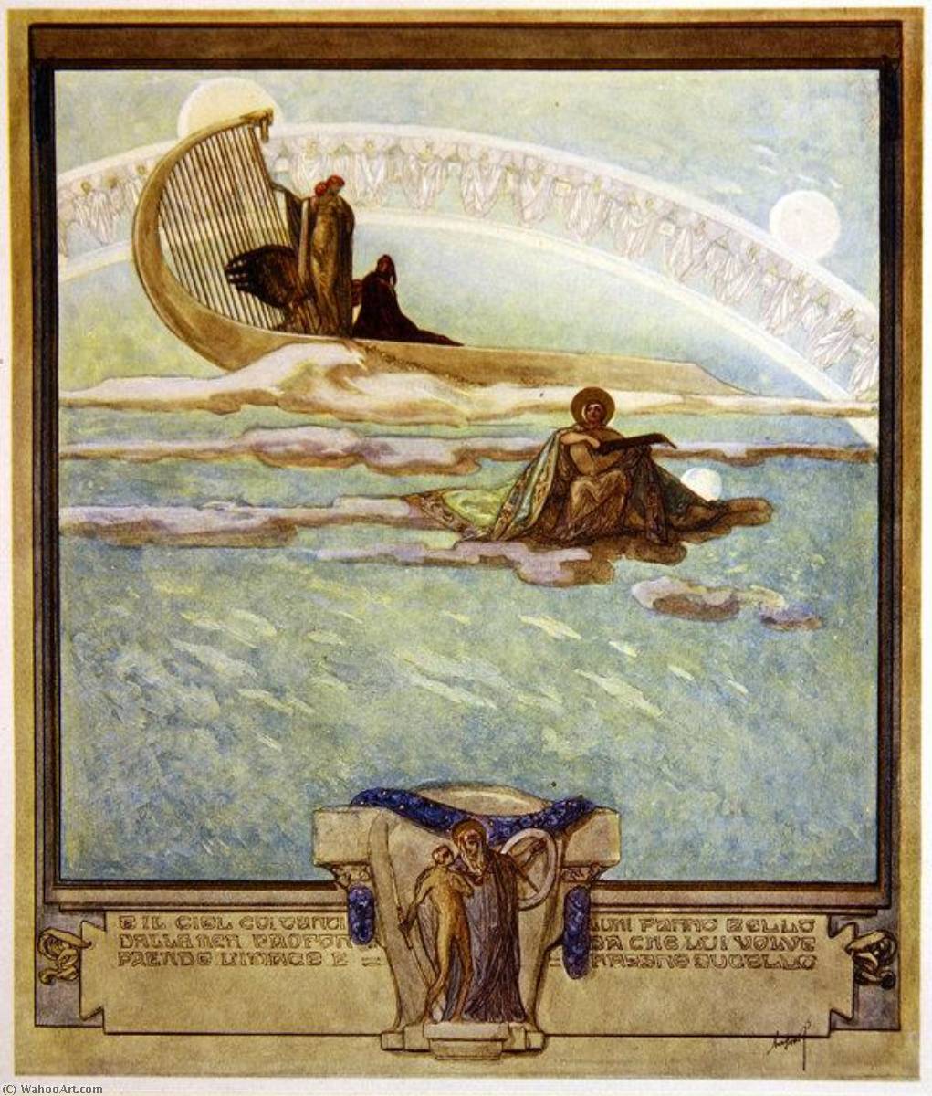 WikiOO.org - Енциклопедия за изящни изкуства - Живопис, Произведения на изкуството Franz Von Bayros - Illustration from Dante's 'Divine Comedy', Paradise, Canto II