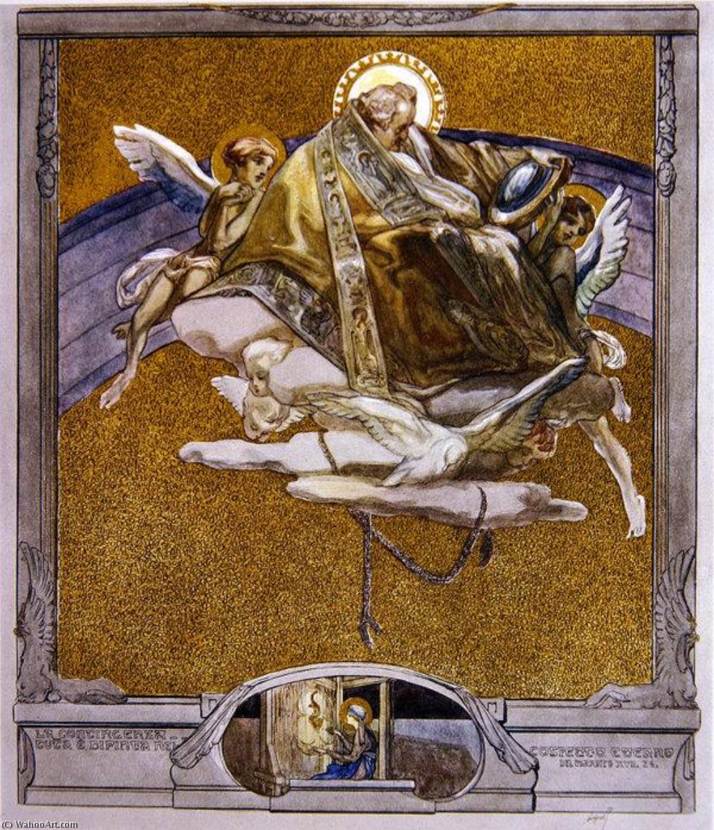 WikiOO.org - Enciklopedija dailės - Tapyba, meno kuriniai Franz Von Bayros - Illustration from Dante's 'Divine Comedy', Paradise, Canto XVII