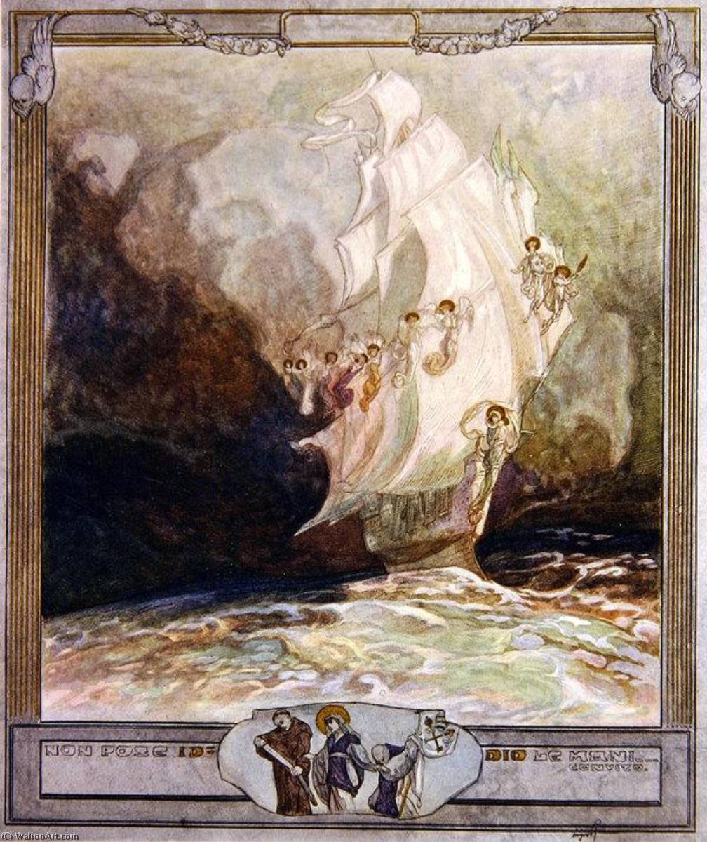 WikiOO.org - Enciclopédia das Belas Artes - Pintura, Arte por Franz Von Bayros - Illustration from Dante's 'Divine Comedy', Paradise, Canto XXVII