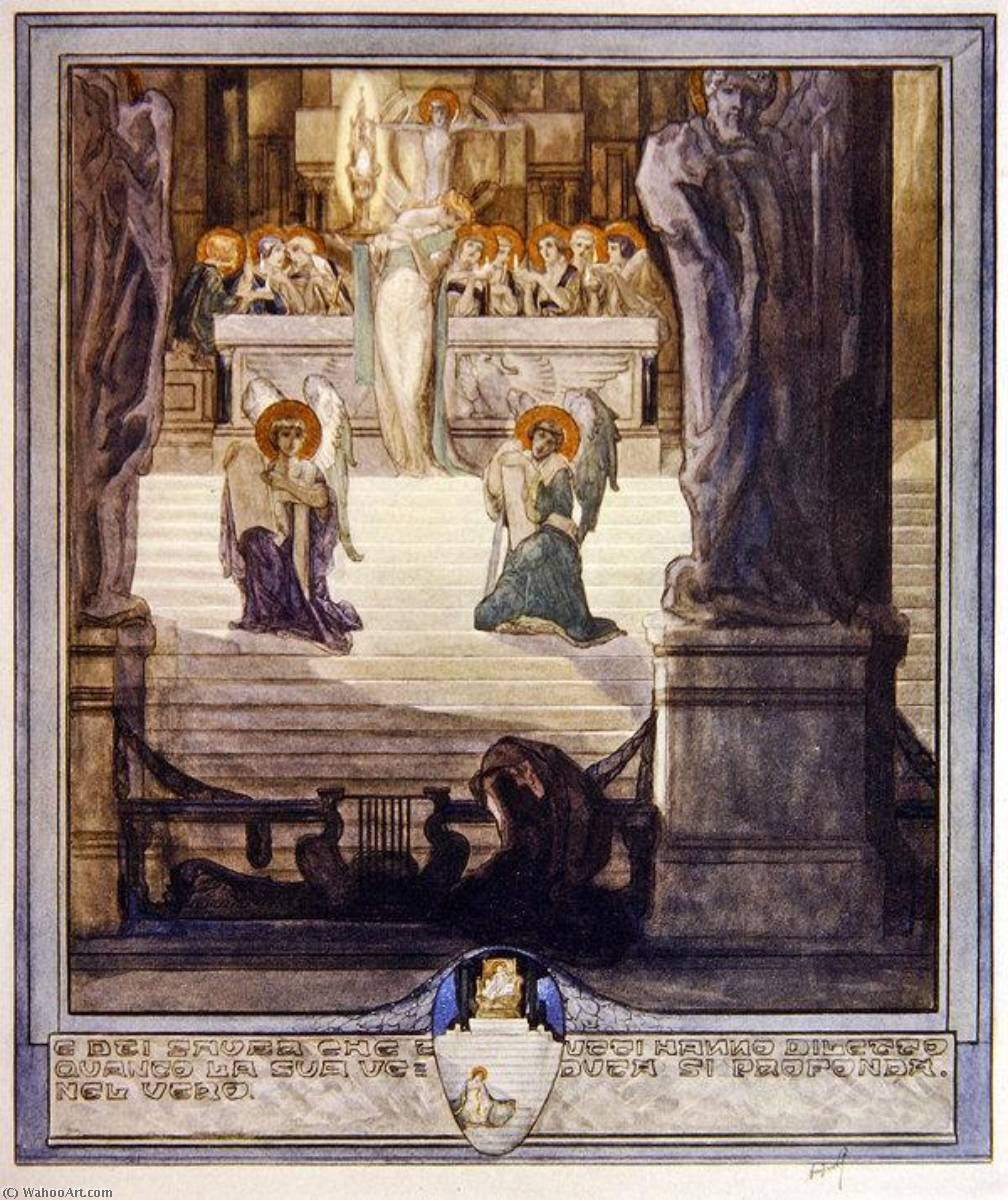 WikiOO.org - Encyclopedia of Fine Arts - Festés, Grafika Franz Von Bayros - Illustration from Dante's 'Divine Comedy', Paradise, Canto XXVIII