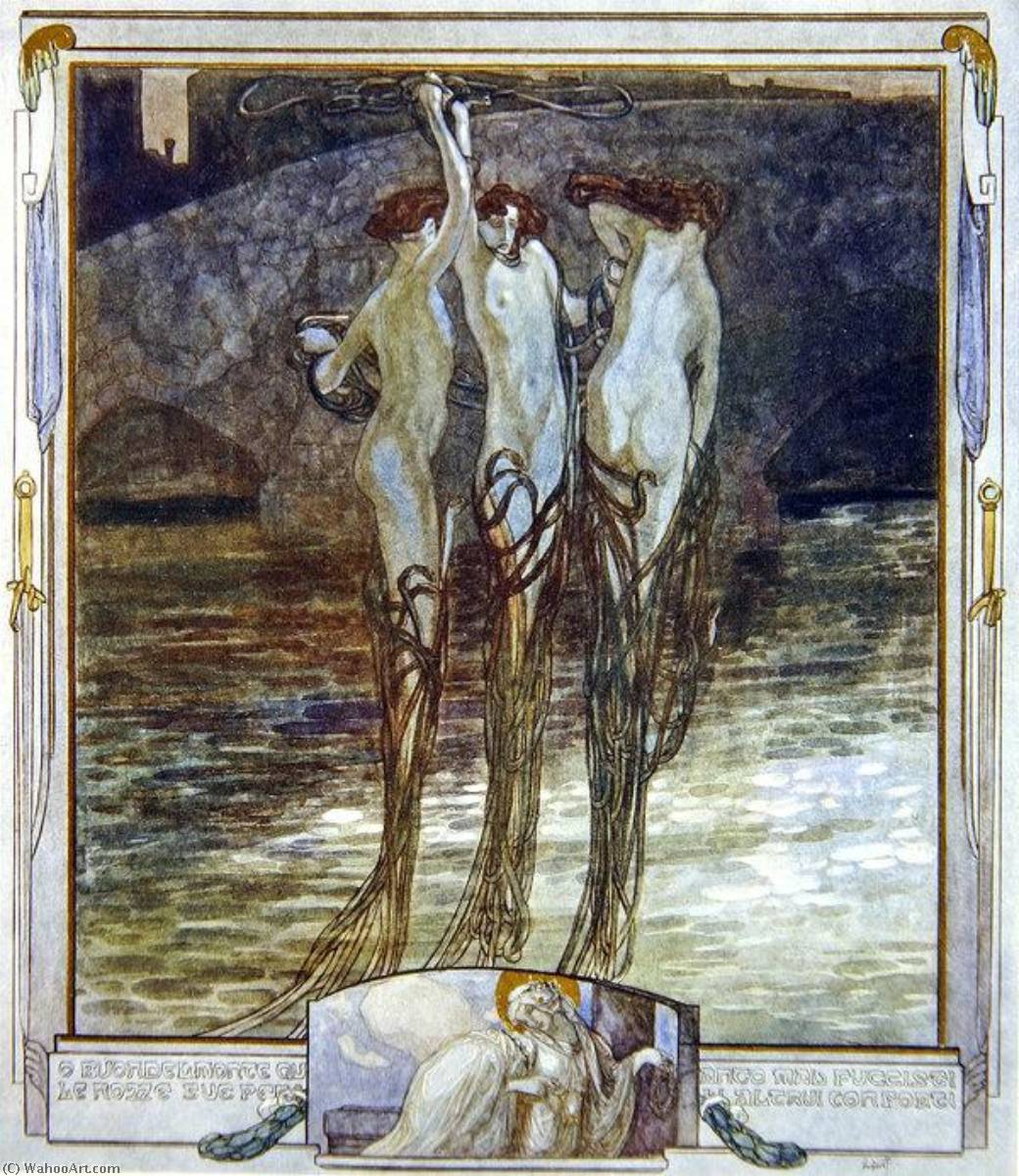 WikiOO.org - Enciclopédia das Belas Artes - Pintura, Arte por Franz Von Bayros - Illustration from Dante's 'Divine Comedy', Paradise, Canto XVI