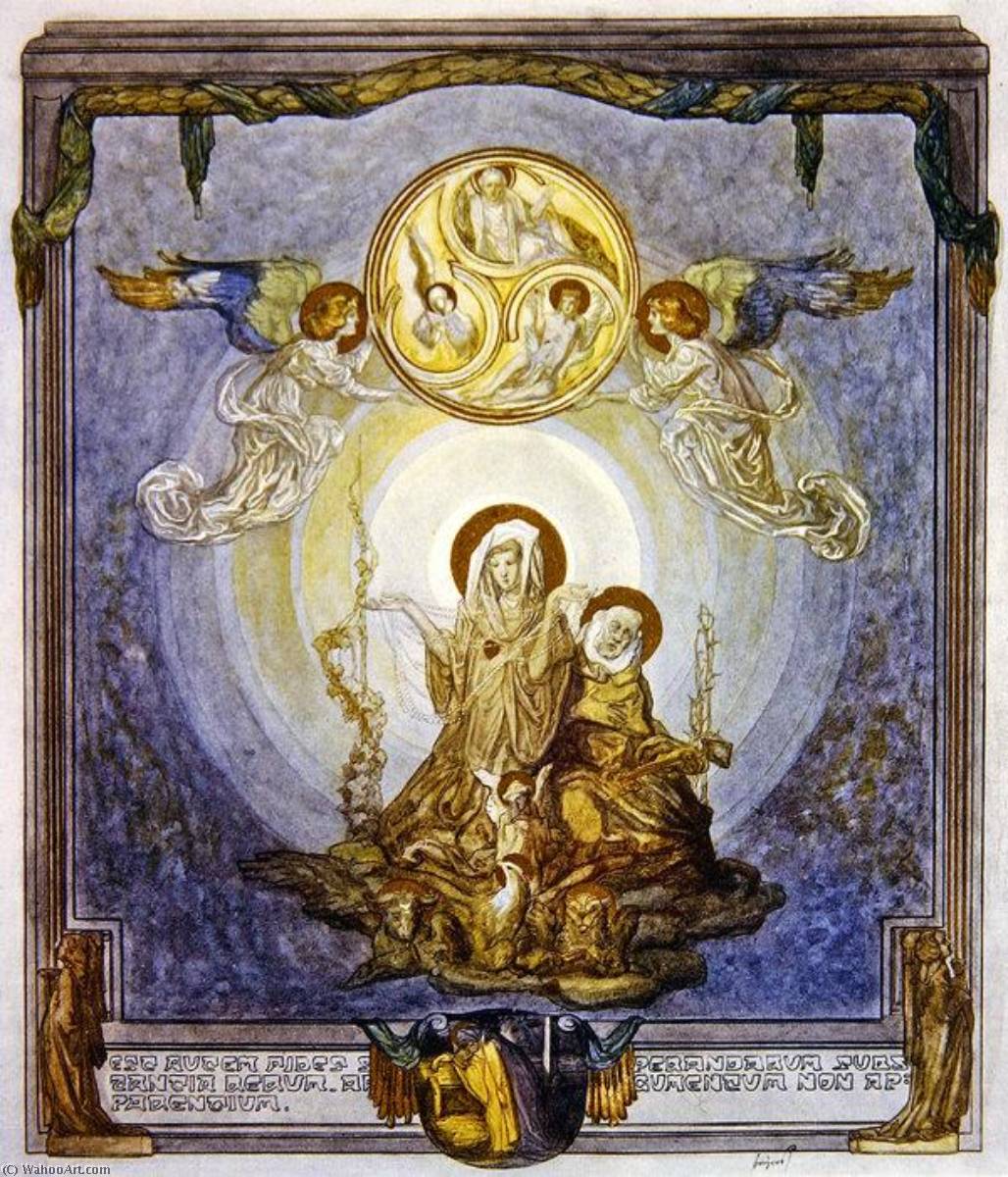 Wikoo.org - موسوعة الفنون الجميلة - اللوحة، العمل الفني Franz Von Bayros - Illustration from Dante's 'Divine Comedy', Paradise, Canto XXIV