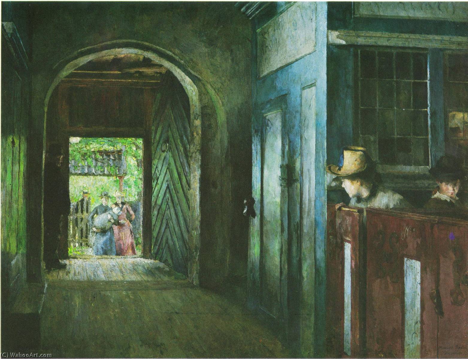 Wikioo.org - The Encyclopedia of Fine Arts - Painting, Artwork by Harriet Backer - Christening in Tanum Church