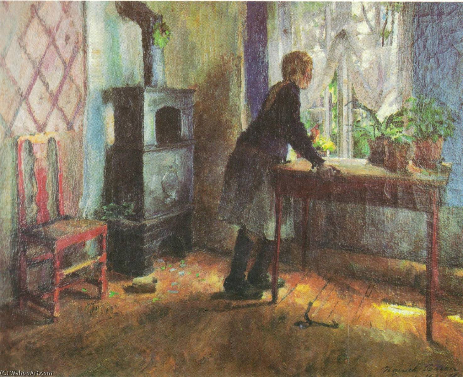 WikiOO.org - Encyclopedia of Fine Arts - Maalaus, taideteos Harriet Backer - Pike ved vinduet