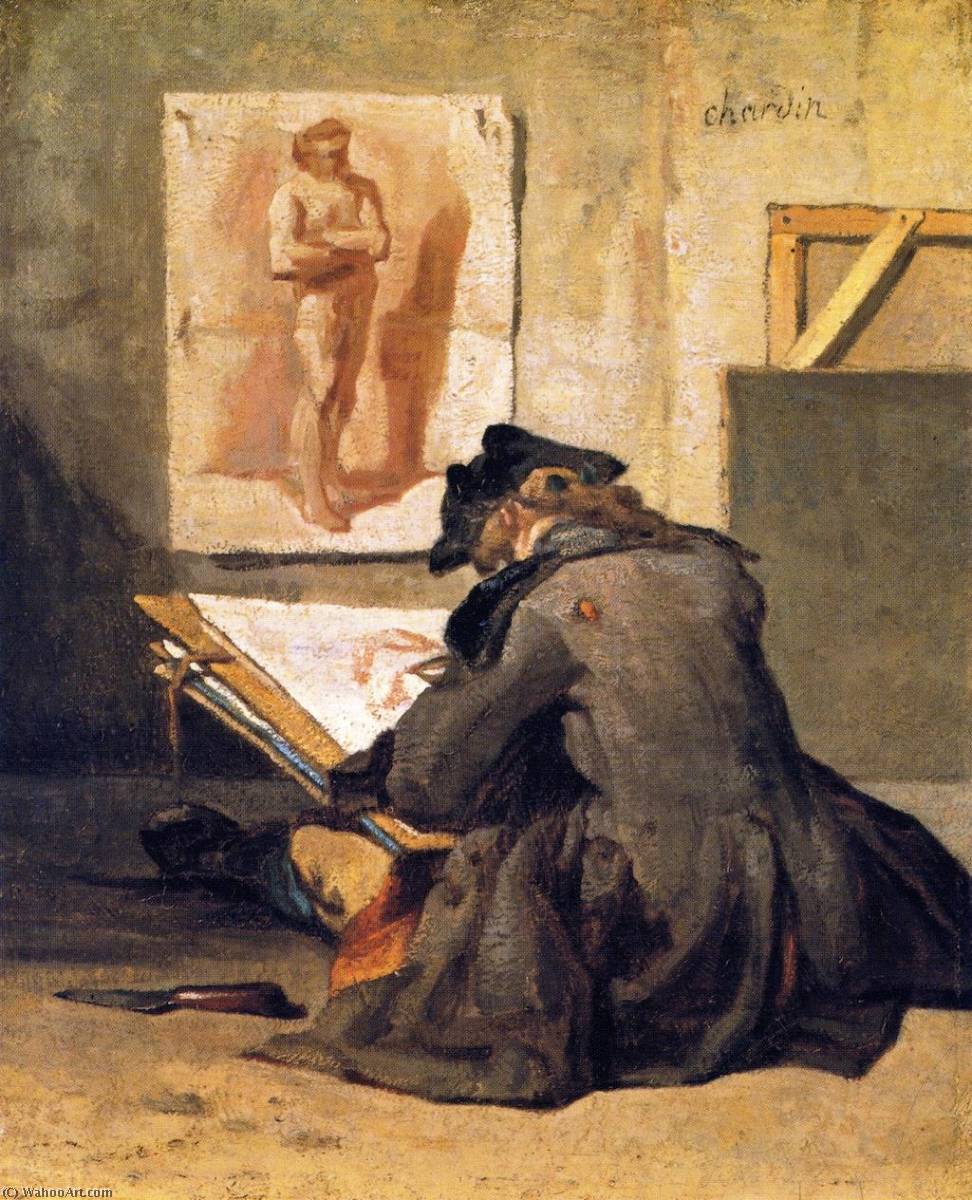 Wikioo.org - The Encyclopedia of Fine Arts - Painting, Artwork by Jean-Baptiste Simeon Chardin - The Draughtsman