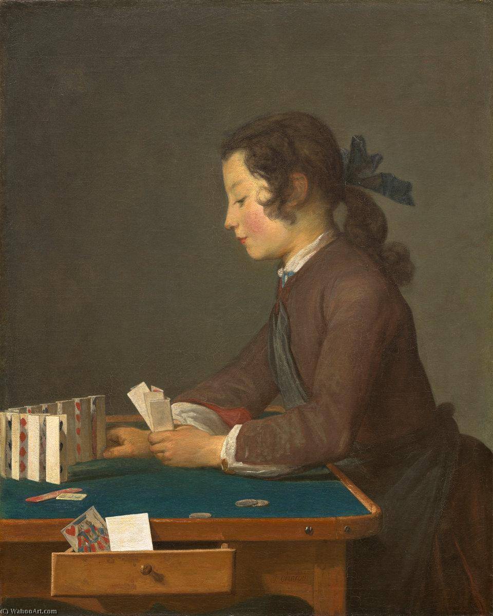 Wikioo.org – L'Encyclopédie des Beaux Arts - Peinture, Oeuvre de Jean-Baptiste Simeon Chardin - maison de cartes