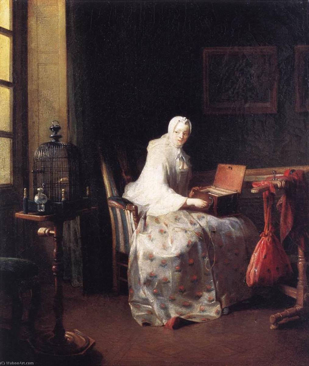 WikiOO.org - 백과 사전 - 회화, 삽화 Jean-Baptiste Simeon Chardin - The Canary